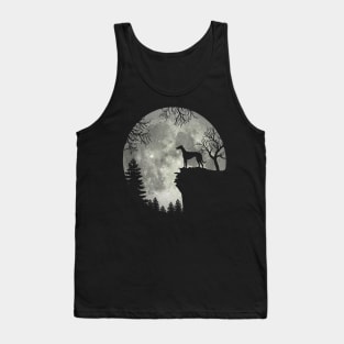 Grey Hound Dog And Moon Scary Halloween Tank Top